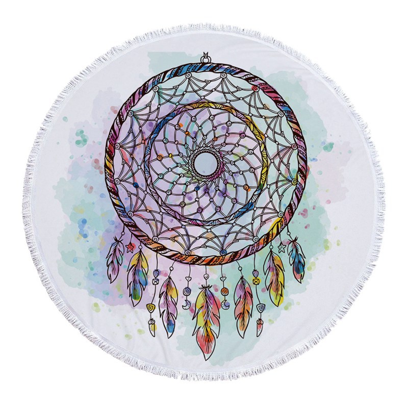 Tassels Beach Towel Beach Mat Dream catcher Printed Beach Blanket Picnic Blanket Bath Towel Bikini Cover-up
