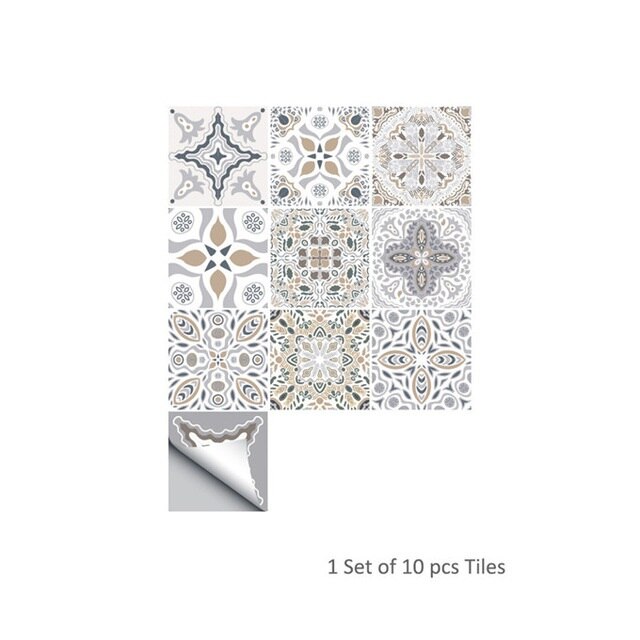 10 x 10cm svart mosaik tapet kök badrum dekoration väggdekal självhäftande självhäftande kakel dekaler heminredning väggmålning 10 st/set: Ts060