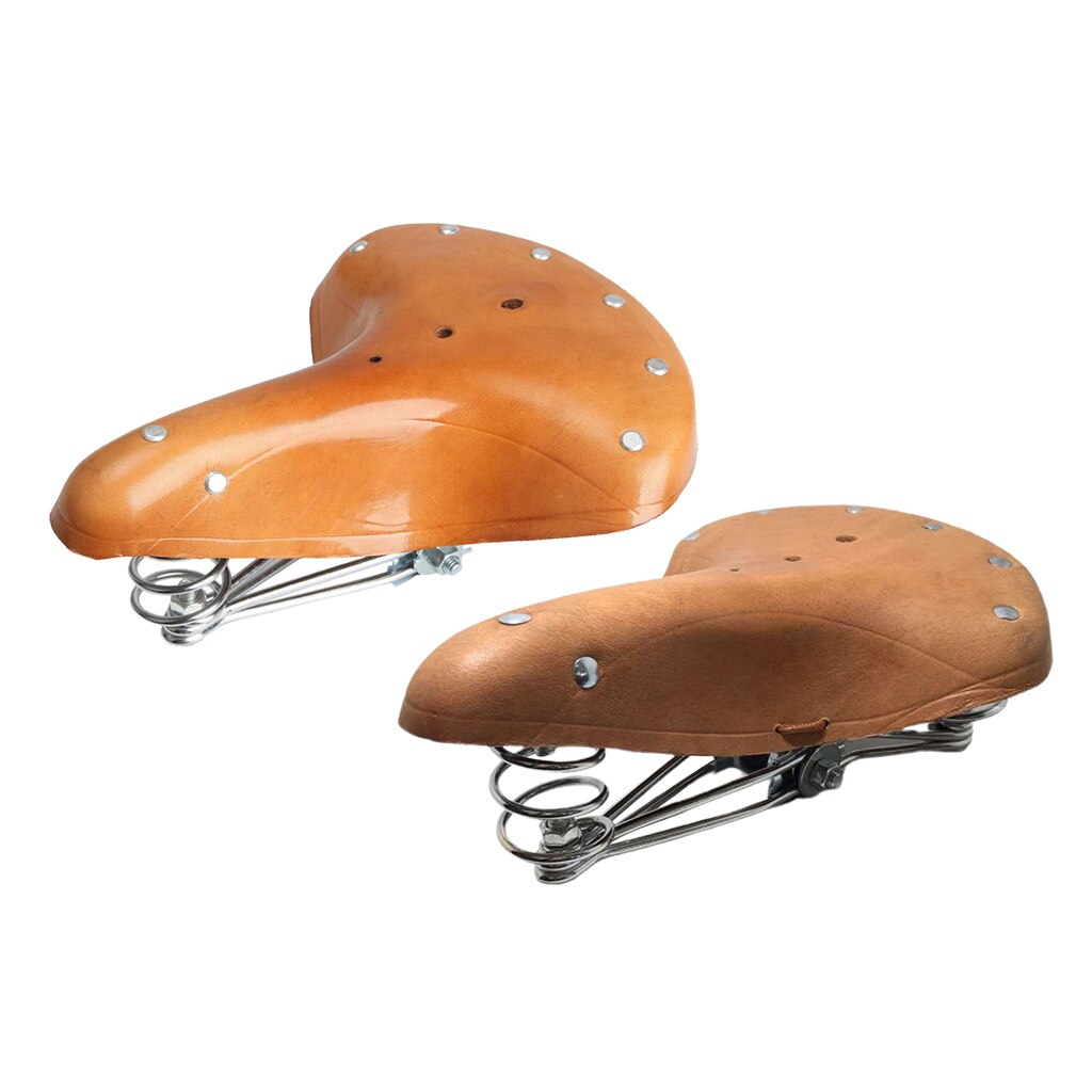 Sillín de bicicleta clásico Retro de estilo Vintage, asiento de bicicleta de montaña, asiento de bicicleta de carretera, asiento de bicicleta de señora, cómodo asiento de cuero de vaca