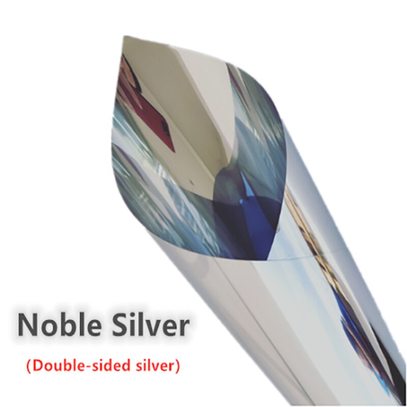 1M 1way Vision Horizontal Window Film Waterproof Mirror Silver Insulation Sticker UV Rejection Privacy Tint Film Home Decoration: Noble silver / 1MX50CM