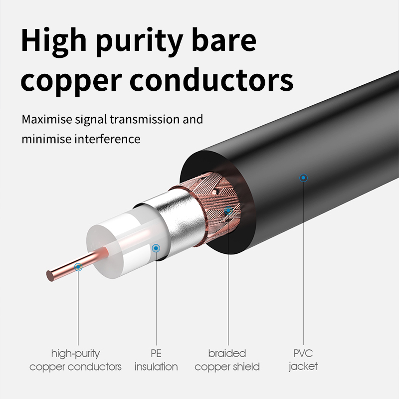 CABLETIME TV Cable M/F 3C2V Video Cable For High-definition Television HD Antenna TV STB Digital TV Line C268