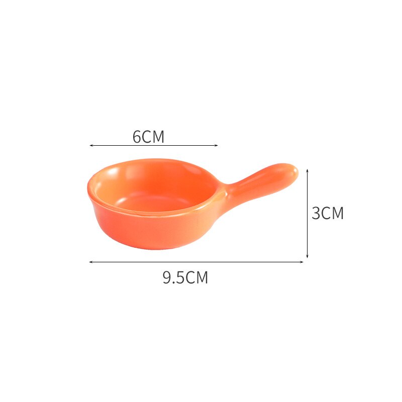 Cearmic Saus Schotel Japanse Saus Pot Kom Dompelen Plaat Kruiden Container Met Handvat Restaurant Kruiderij Kommen: Orange
