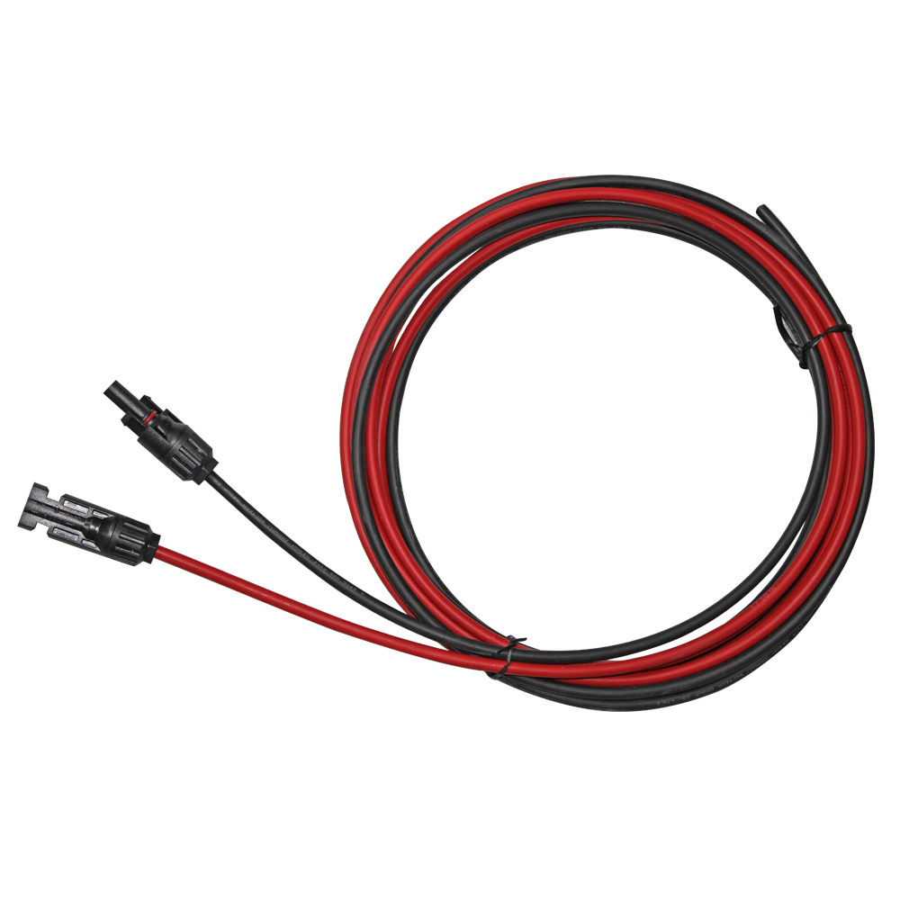 Solcellepanel pv-kabel klassifisert svart og rød 2.5 mm 2 4 mm 2 solkabel med soltett vanntett kontakt: 4 mm 2(12 awg )10m