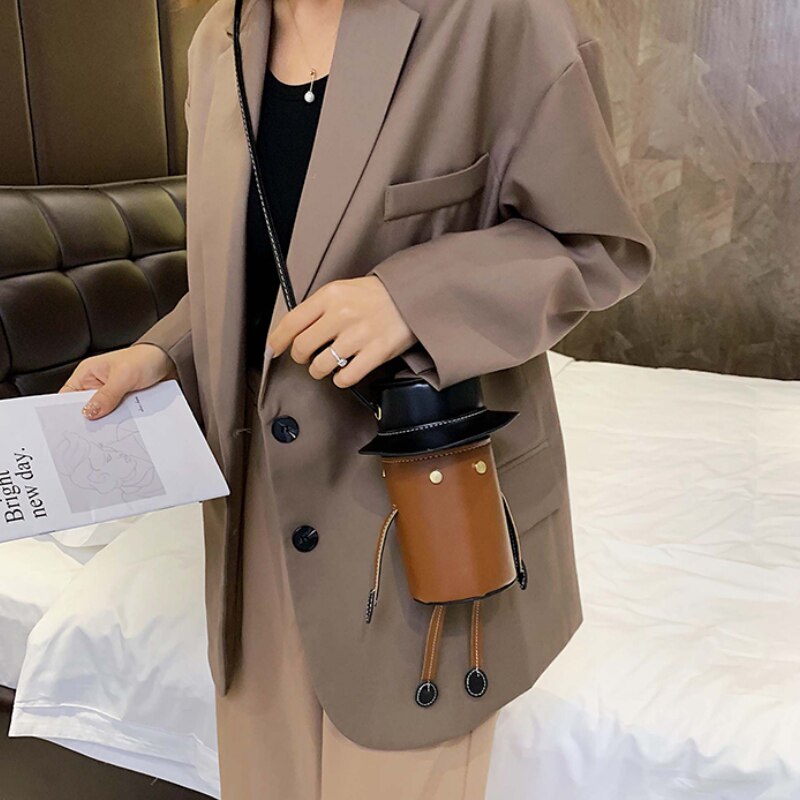 Ledernähset, lederhandwerkswerkzeuge, damen-schultertaschen, Karikatur-nähzubehör, handgefertigt, freund: Braun