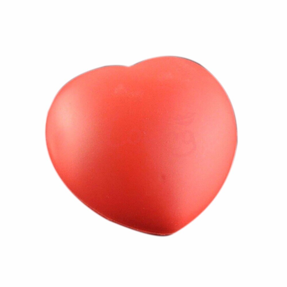 1pc Cute Elastic Rubber Stress Relief Ball Heart Shaped Exercise Stress Relief Squeeze Soft Foam Ball