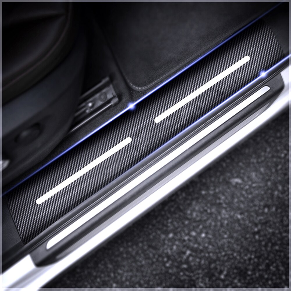 Bil-styling för fiat 124 spindel bil dörr tröskelplattor klistermärken scuff plate 4d kolfiber klistermärke