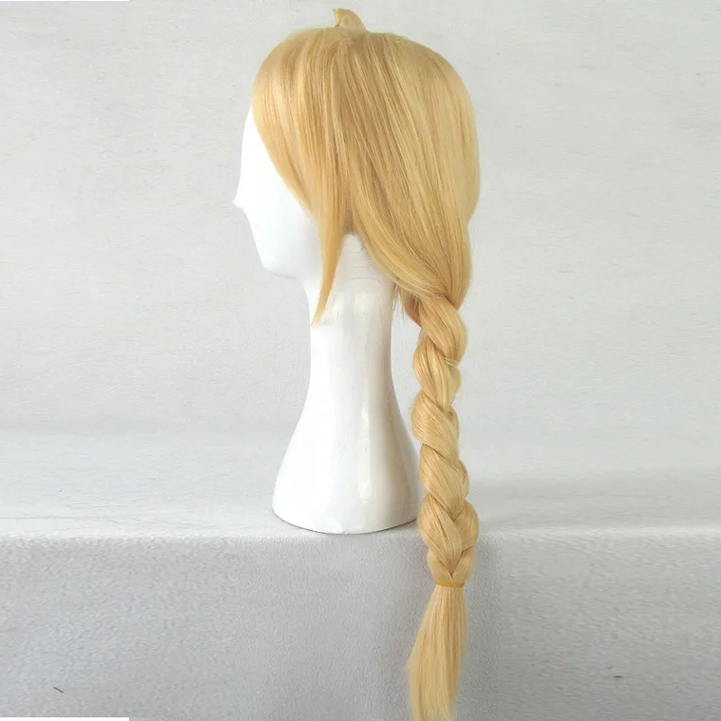 Fullmetal Alchemist Edward Elric 55cm Medium Long Straight Braid Styled Synthetic Cosplay Wigs Anime Costume Party