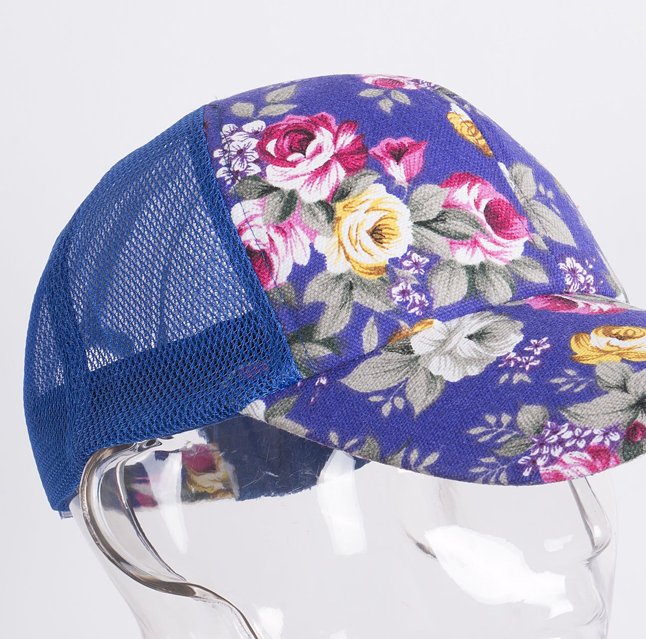 Sommer kvinder visir damer blomsterhætter justerbar snapback baseball mesh åndbar hætte udendørs sol flad hat: Lilla