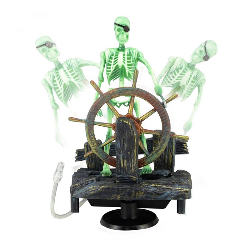 Actie-aquarium ornament skelet piratenkapitein aquarium decoratie landschap
