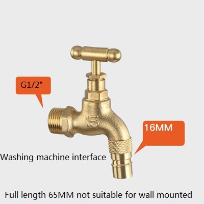 Wall Mount Brass Bibcock Washing Machine Tap Outdoor Garden Faucet With Lock Washing Machine Faucet car wash Faucet: B