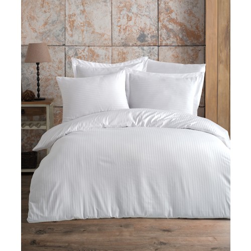 Varol Katoen Satijn Dubbele Dekbedovertrek Set-Wit Bed Covers Thuis Textiel Luxe Spreien