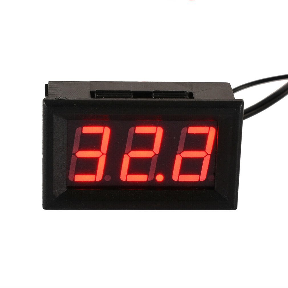 12V Digital Display Of Electronic Thermometer Led Digital Temperature Meter Vehicle Surface Temperature Measurement: Red