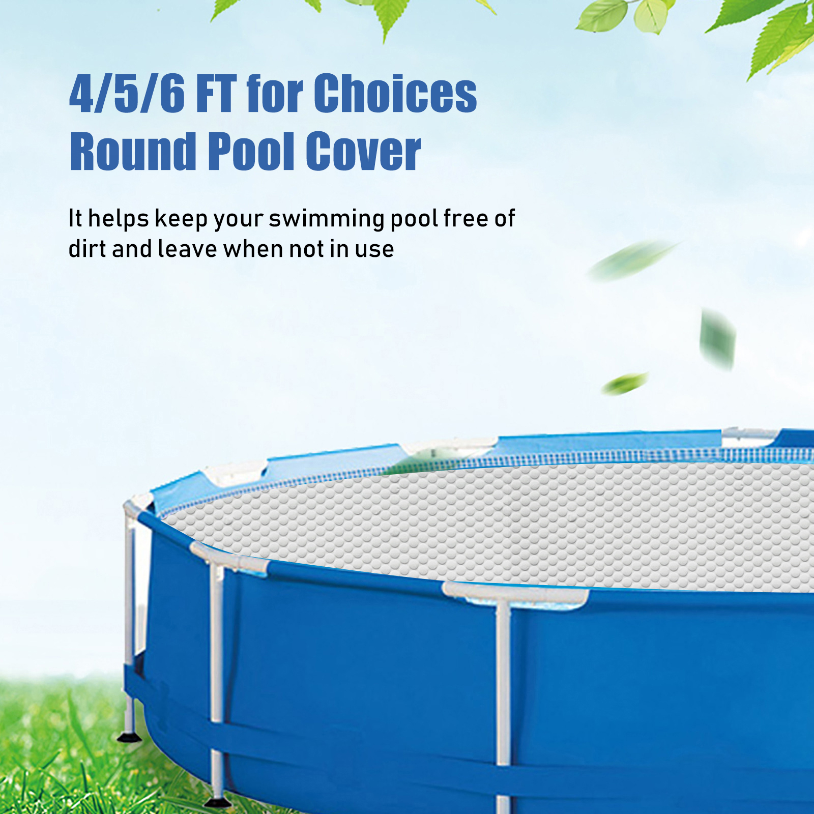 6 FT Round Pool Cover Outdoor Swimming Pool Cover Pool Dust Cover Tub Cover Pool Blanket Covers