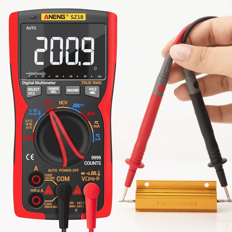 Aneng  sz18 9999 räknar true rms digital multimeter analog tester multimetro diy fyrkantvågsutgångstransistor