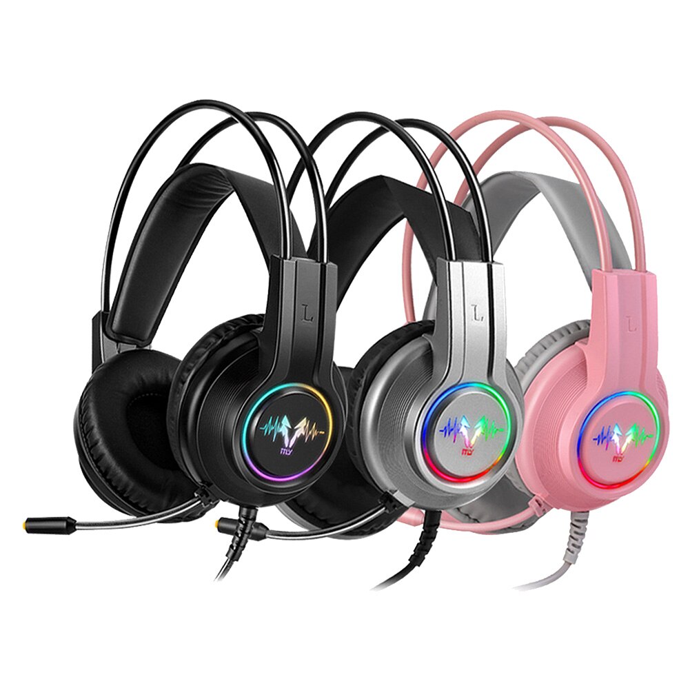 Surround Sound Ergonomic LED RGB Light For Laptop ABS Stereo Noise Canceling Gaming Headset Wired USB Interface Universal