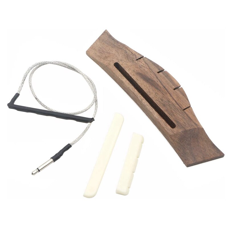 Rosewood Bridge Piezo Bridge Zadel Moer Voor Ukulele 4 String Gitaar Onderdelen Muziekinstrumenten Accessoires: Default Title