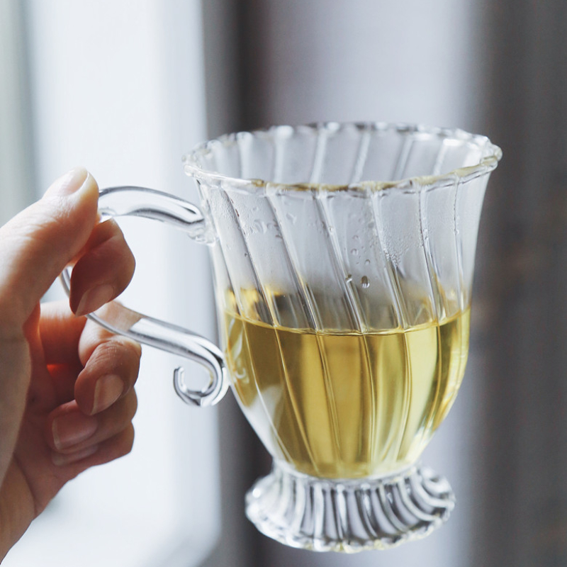 Heat Resistant Glass Retro British Glass Tea Set Teapot Cup Afternoon Fruit Coffee Cup Drinking Water Bottle Drinkware