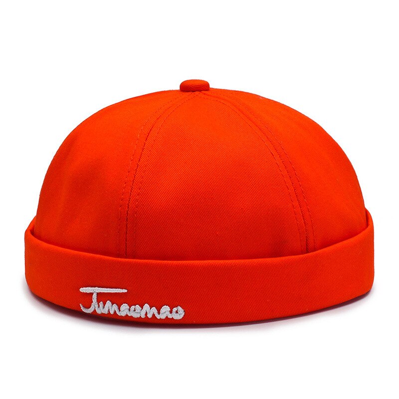 Skullcap bremless lue unisex skullcap sailor cap cuff vintage beanie lue solid bokstav broderi bomull kort beanie stropp cap