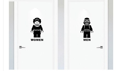 Toilet door glass door sticker public bathroom toilet decoration wc sticker