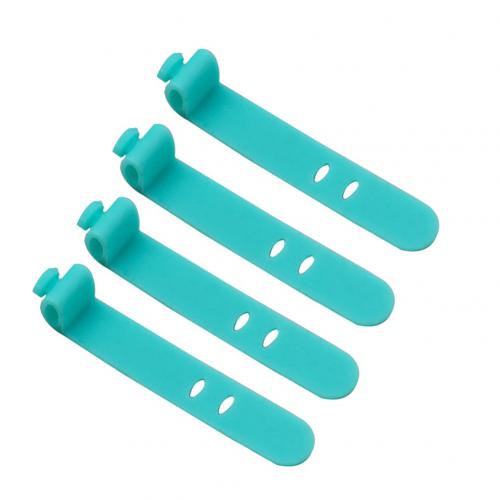 4Pcs Silicone Cable Winder Earphone Cable Desktop Data Line Wire Cord Organizer Wire Winder Cable Organizer Holder Cable Winder: Green  