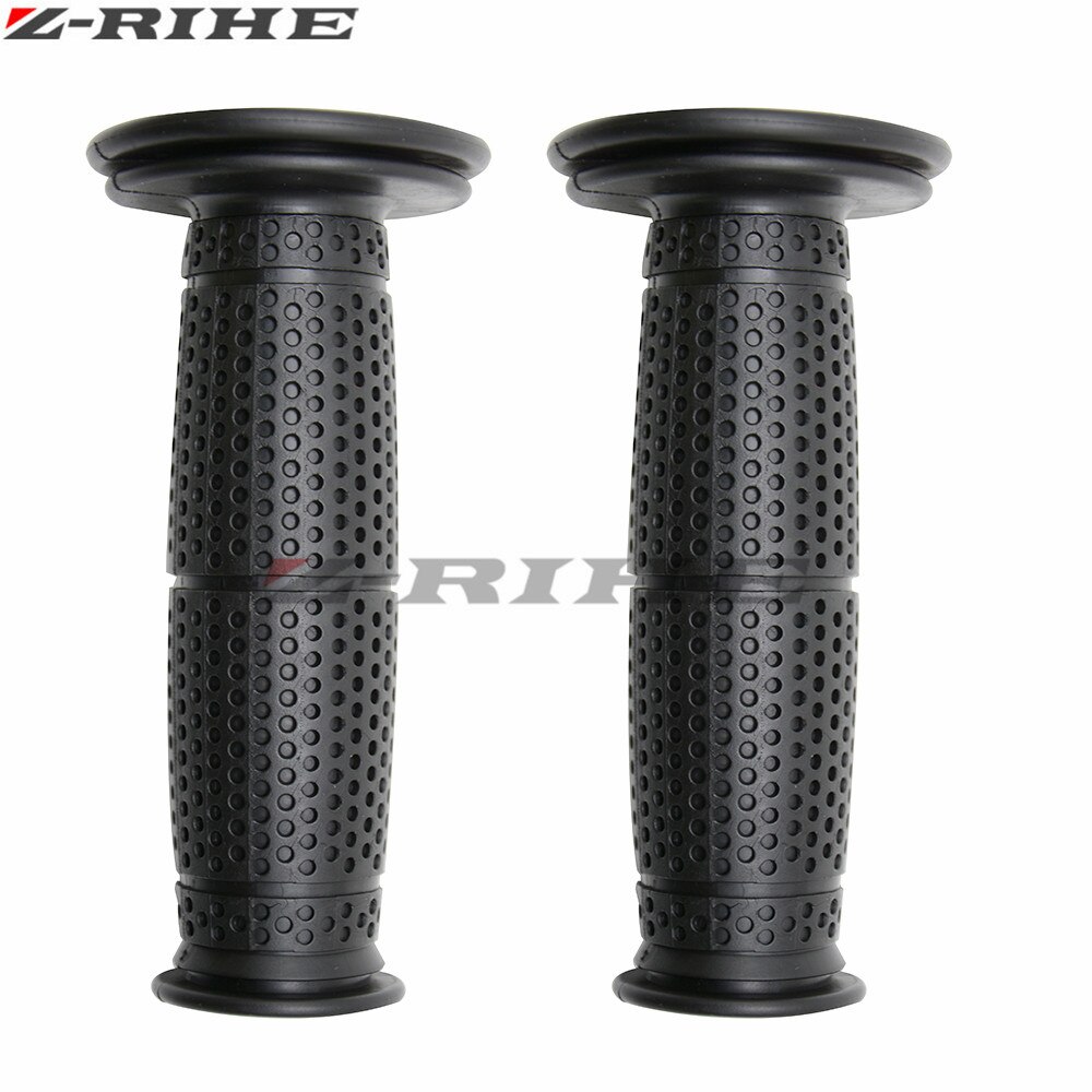 7/8 "22 cm Motorcycle Hand Grips Retro Handvat Rubber Bar Gel Grip voor Triumph Street Scrambler Vespa GTS 300 piaggio Moto Guzzi: black