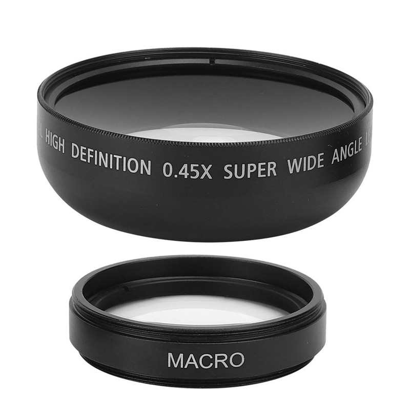 Aluminum Alloy Optical Glass 46MM 0.45X Wide Angle Macro Lens Universal for 46MM Diameter Camera Lenses Accessories
