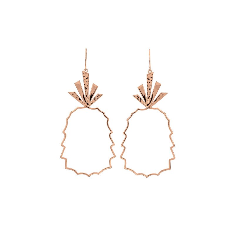 Personality Trend Irregular Geometric Earrings Street Shooting Flamingo Earrings Summer Fresh Female Earrings: Light Yellow Gold Color