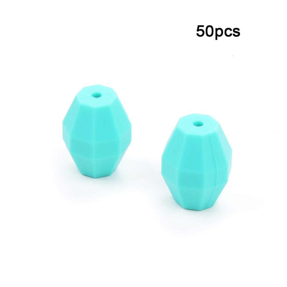 LOFCA perles de dentition en chêne | Perles de forme géométrique en Silicone, de alimentaire sans BPA pour bébé, chaîne à mâcher, diy: Turquoise
