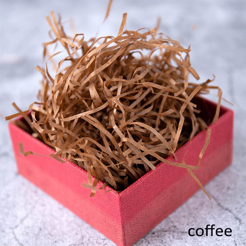 1 Bag Kleurrijke Golfsnit Papier Shred Raffia Geschenkdoos Filler Papiersnippers 20G Bruiloft Verpakking Party Accessoires: COFFEE
