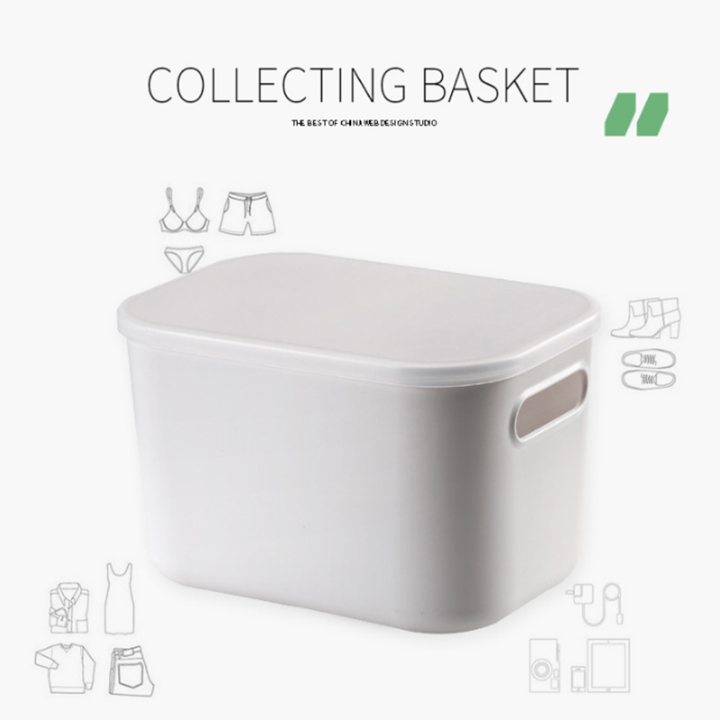 Household environmental protection with lid storage box anti-fall soft basket cosmetics storage underwear storage box A10958