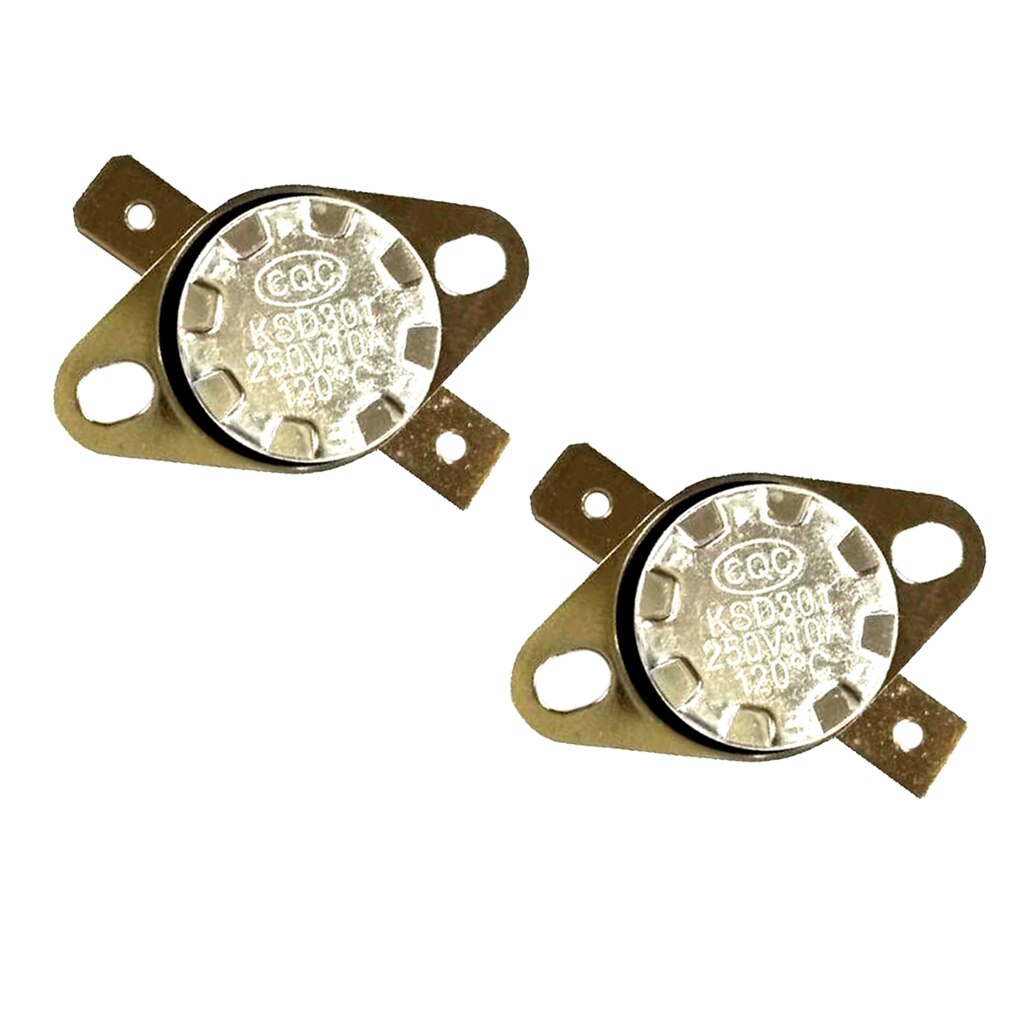 2pcs Temperature Control Switch Thermostat 120°C N.C. Normal Closed