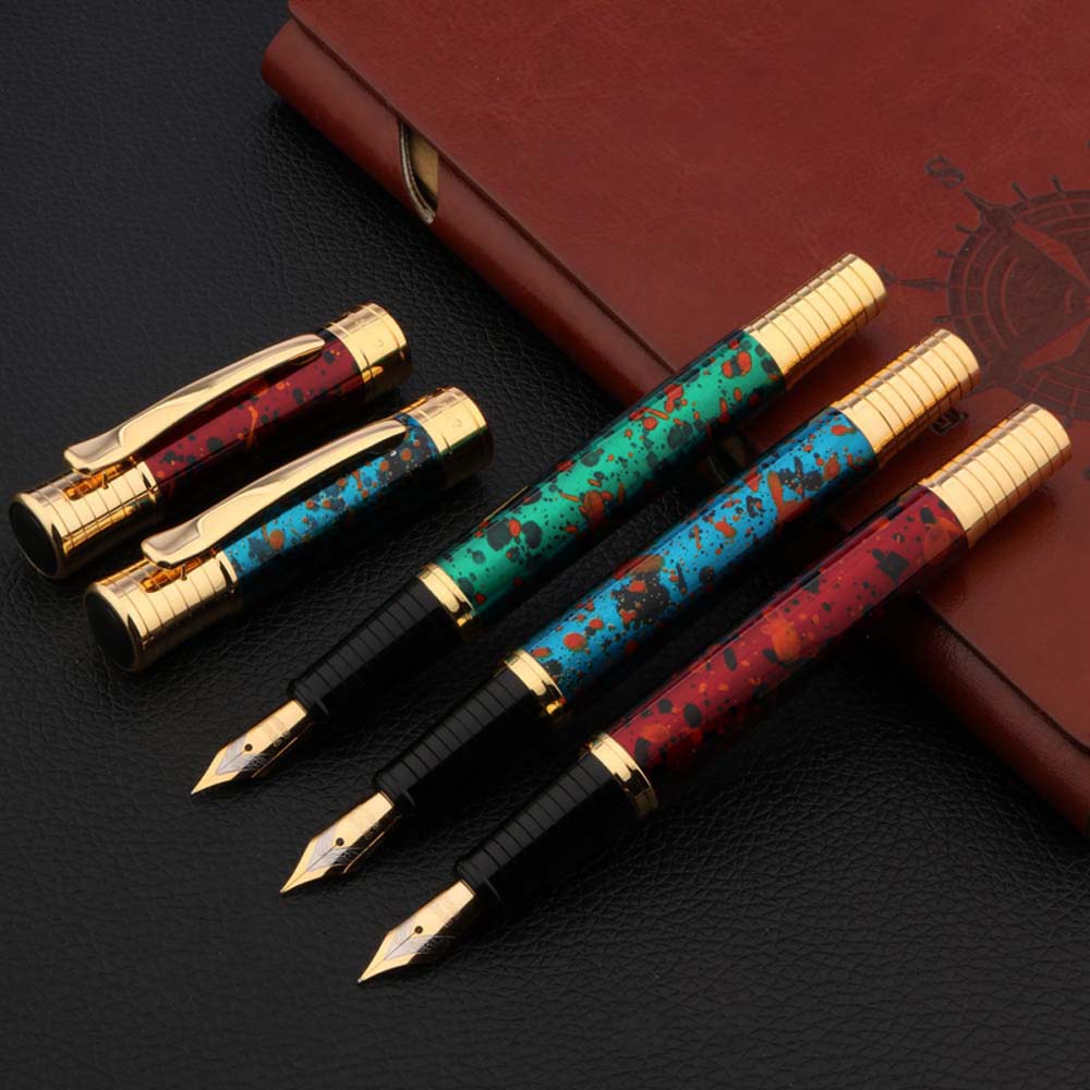 luxury 553 Fountain Pen METAL classic GOLD ink pens Ice flower Stationery Office school supplies