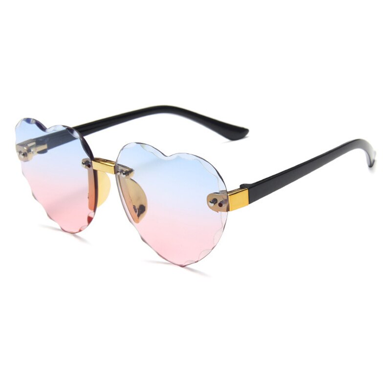 Neue Nette Herz Randlose Brille Sonnenbrille freundlicher freundlicher Grau Rosa verrotten Linsen Jungen Mädchen UV400 freundlicher Sport Sonnenbrille: 02