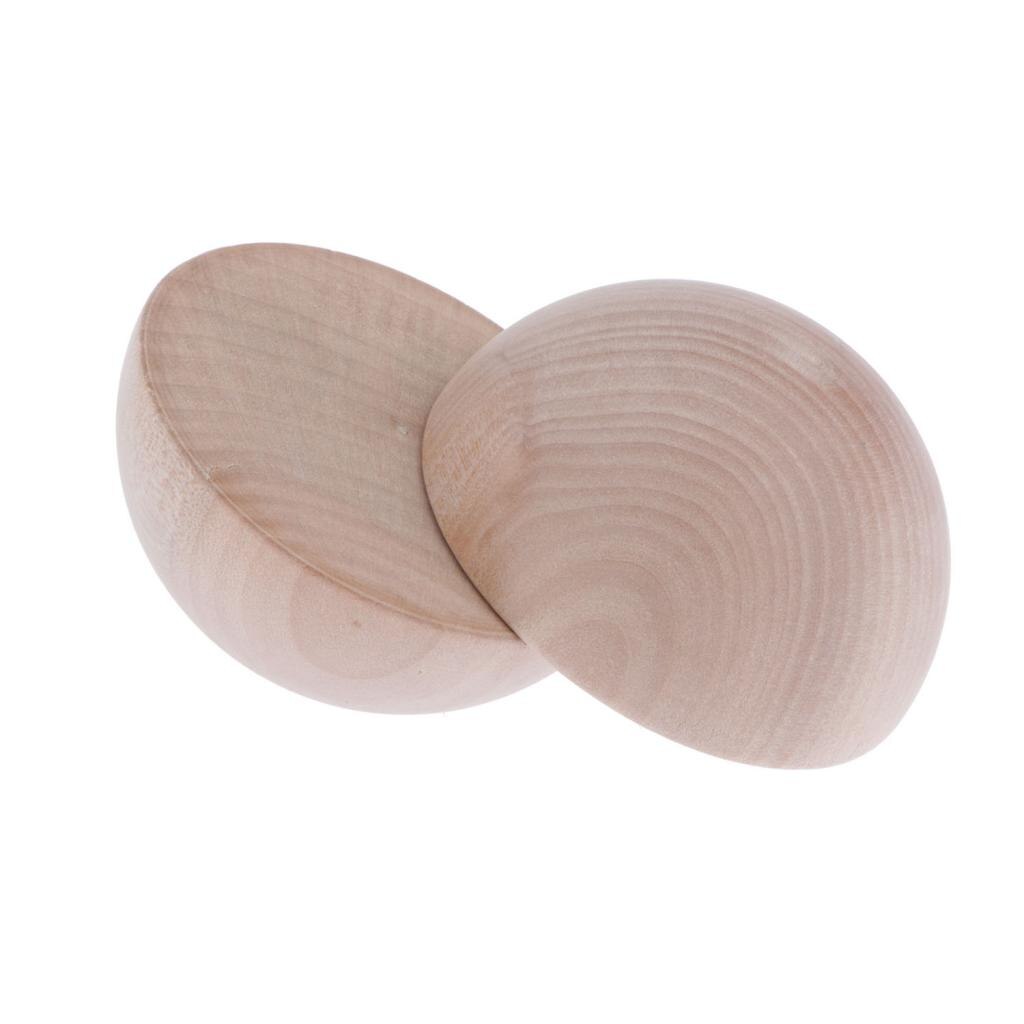 2pcs 7.5 centimetri Blocco di Legno Naturale Unfinished Mezza Sfera di Legno Del Mestiere Per Bambini FAI DA TE Giocattolo