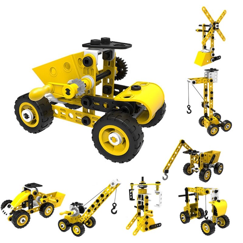 Assemblaggio intellettuale giocattolo fai-da-te veicolo da costruzione per bambini Toy Car H055