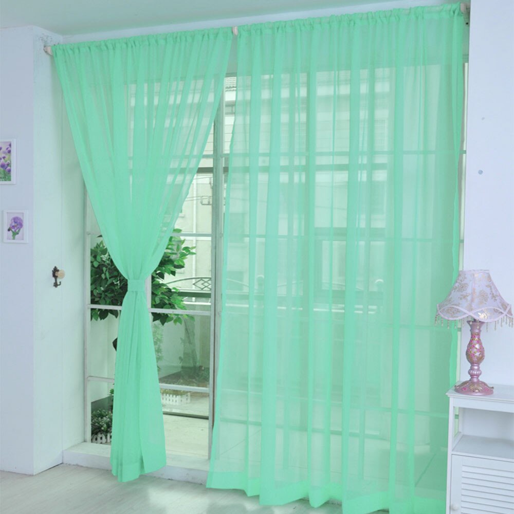 1 Stck Reine Farbe Tüll Tür Fenster Vorhang Drapieren Tafel schier Schal Schabracken Moderne Schlafzimmer Wohnzimmer Vorhänge: G