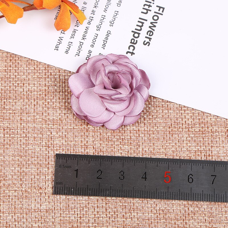 10 stk 4cm brent kant klut blomst kunstig blomst silke blomsterhode for gjør-det-selv bryllupsfest hjemmedekorasjoner blomsterkrans