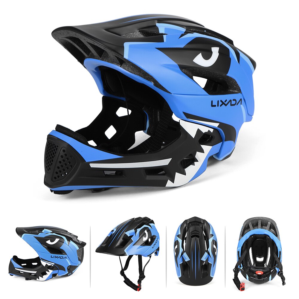 Lixada Kids Detachable Full Face Helmet Children Sports Safety Helmet for Cycling Skateboarding Roller Skating Helmet