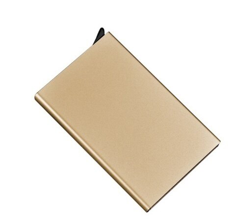 Aluminum bank card package credit card wallet rfid shield card set card box document package metal wallet: gold