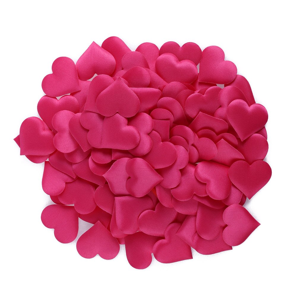 100 stuks 3d bloemen spons zoete liefde hart gooien rozenblaadjes bruiloft feest romantische tafeldecoratie bruiloft feest benodigdheden: Rozenrood / 2cm