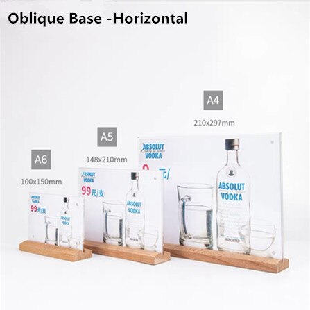A5 Clear Heavy Duty Acrylic Sign Holder Picture Frame for Paper Restaurant Table Menu Card Display Stand: 4