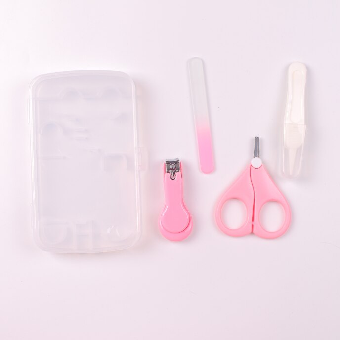 Baby Nagelknipper 4 Delige Set Pasgeboren Baby Nagelknipper Nagelknipper Baby Veiligheid Zorg Schaar Tool: Roze