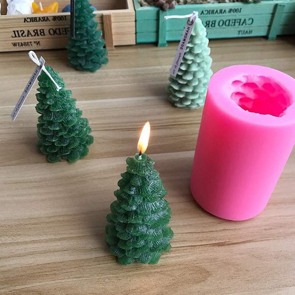 1pc 3D Kerstboom Siliconen Kaars Zeep Fondant Mold Cake Chocolate Decorating Bakvorm Tool Craft