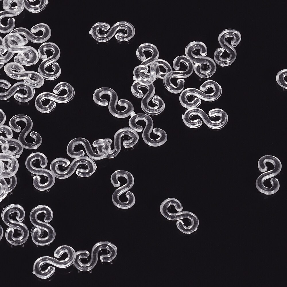 500Pcs 11X6Mm Transparante Loom Elastiekjes S Clips Voor Diy Sieraden Maken Loom Bands Gevlochten Armband haak Connector Accessaries