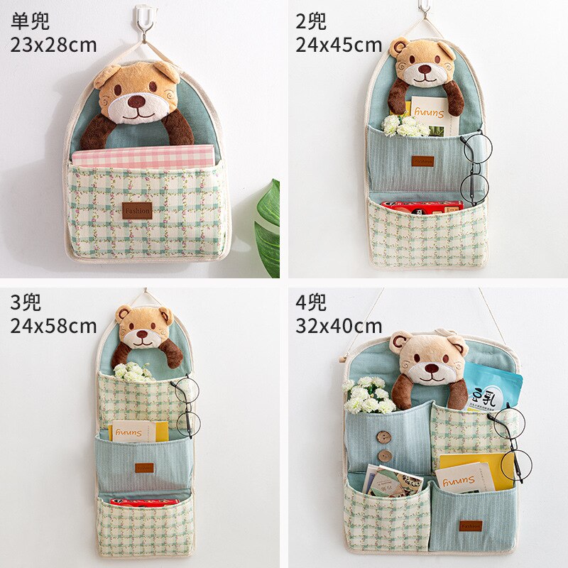 Sac de rangement suspendu, sac de rangement suspendu pour téléphone portable, sac de rangement mural suspendu derrière la porte du dortoir, sac suspendu mural multicouche: vert clair / 1 pocket 23X28CM