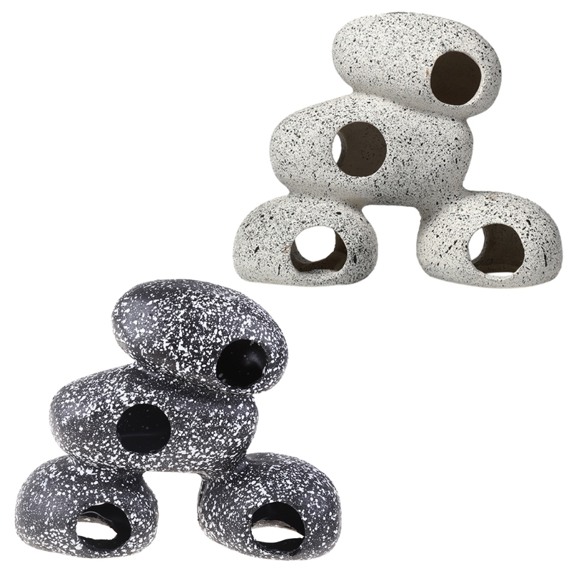 2 Stuks Keramische Aquarium Grot Decoratie - Vis En Garnalen Schuilplaats, Vaas Vormige Tank Accessoire