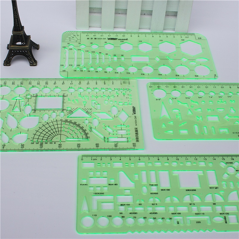 1PC Engineering drawing ruler Item Curve Template ruler office and school Painting measuring tools