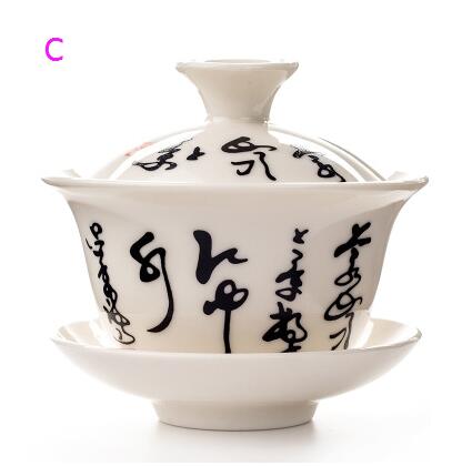 Gaiwan Tea Cup Tureen Teapot Chinese Traditional Ceramic Kung Fu Tea Set tea glass teacup set cup with lid CL10121414: C
