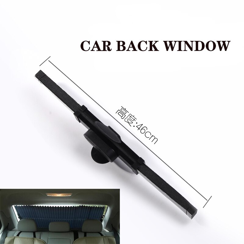 Biludtrækkelig forrude solskærme anti-uv bilrude skygge bil front solblok automatisk vindue foldbart gardin 65/70/80cm: 46cm bagrude