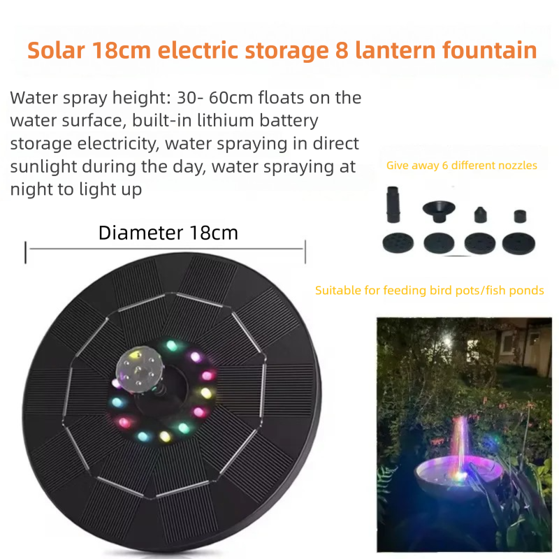 Waterfontein op zonne-energie voor vogelbad fonteinpomp op zonne-energie Zonnepaneelkit Waterfontein voor tuin buiten: Groen Camouflage